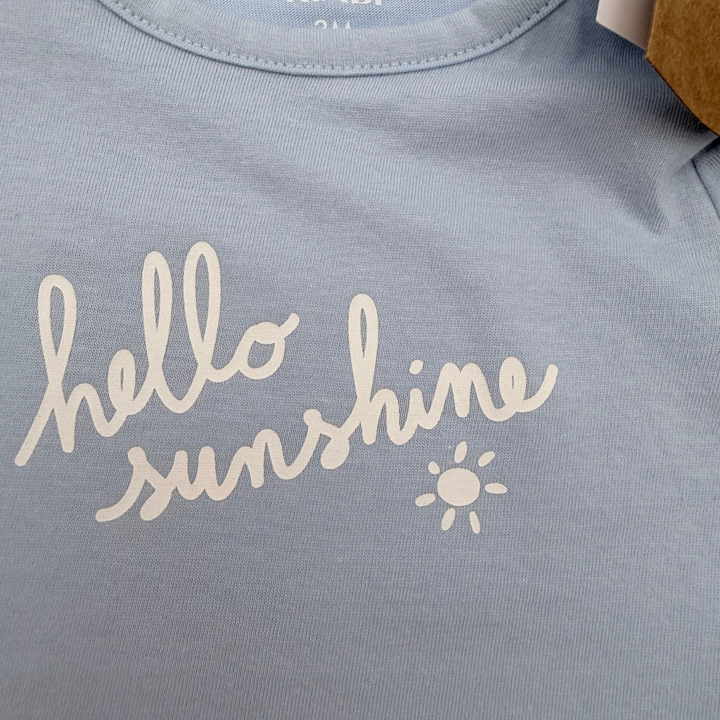 T-shirt bébé « Hello Sunshine » bleu - 3 mois