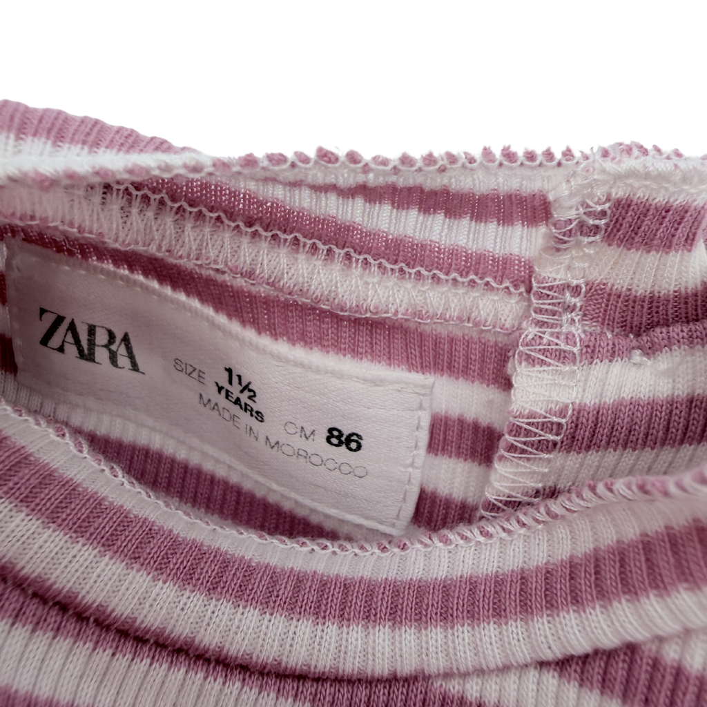 Robe bébé rayée avec jupe en tulle — 18 mois