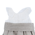 Robe bébé bi-matière beige & écru — 18-24 mois