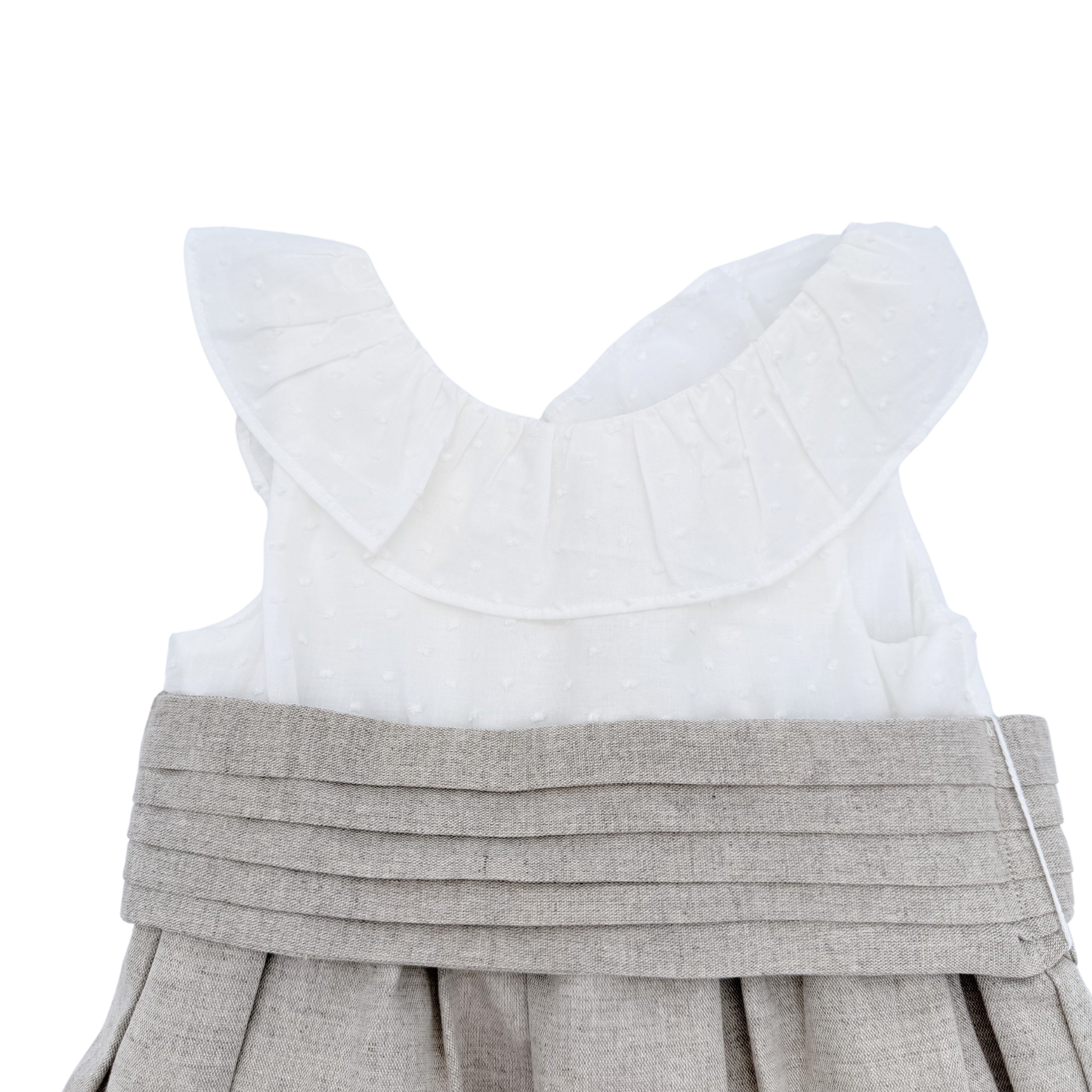 Robe bébé bi-matière beige & écru — 18-24 mois