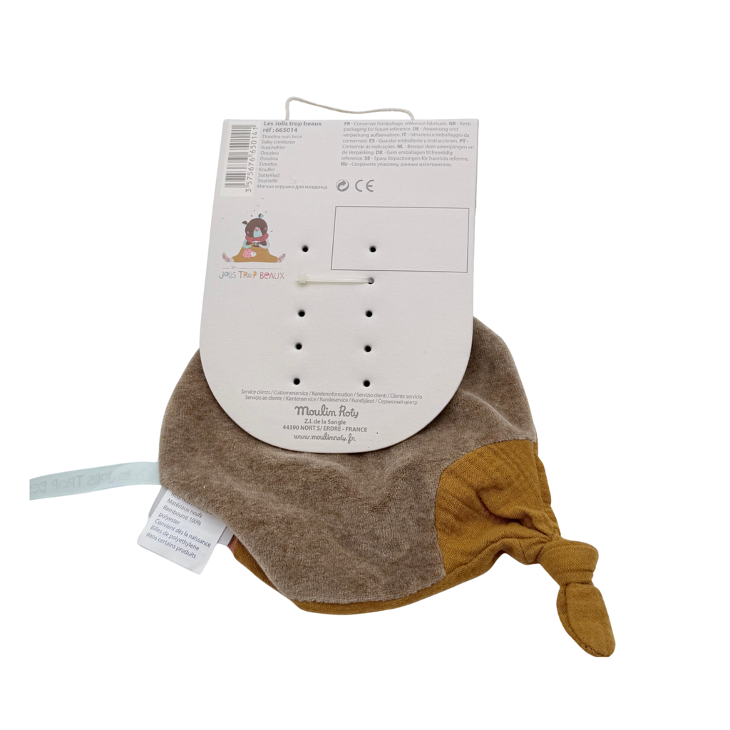 Doudou ours brun Les Jolis Trop Beaux – 27 cm