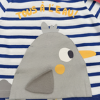Combishort oiseaux bleu et blanc — 18 mois