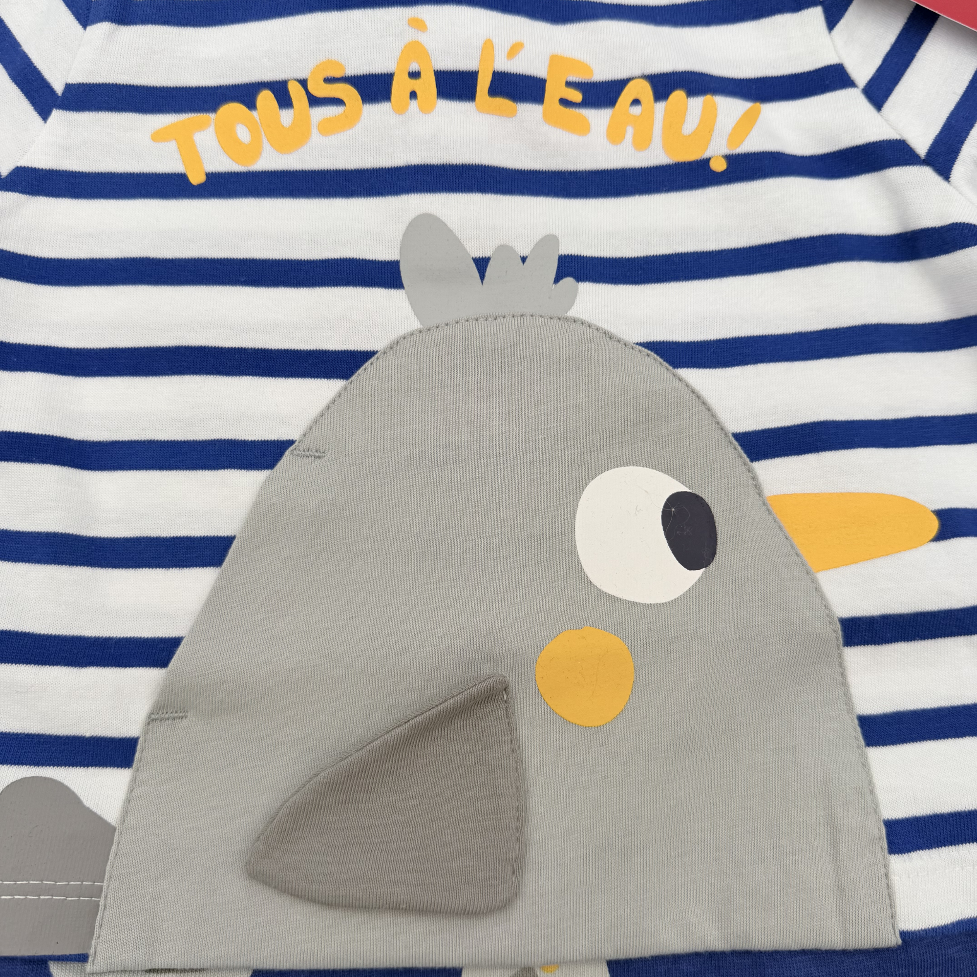 Combishort oiseaux bleu et blanc — 18 mois