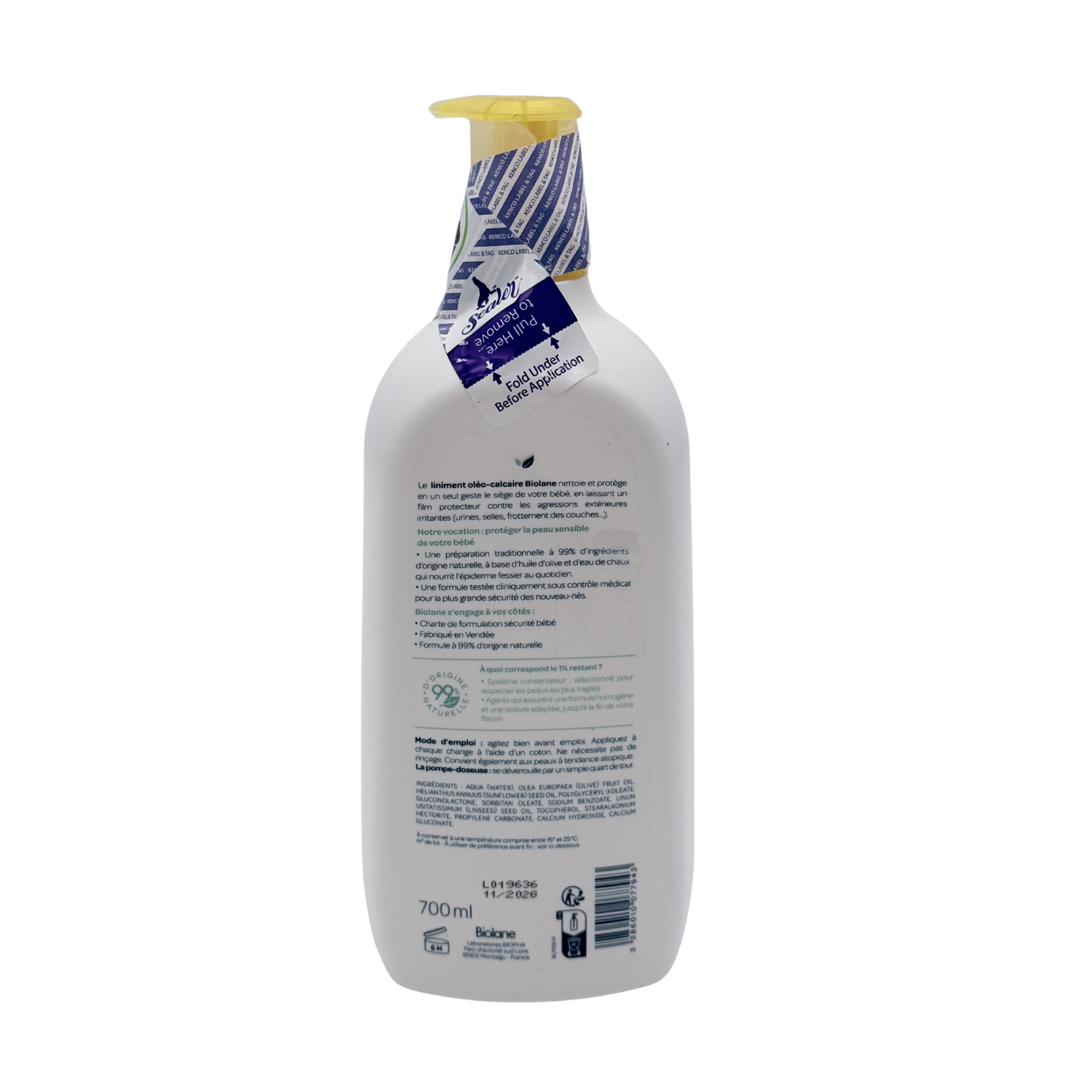 Liniment oléo-calcaire à l’huile d’olive — 700 ml