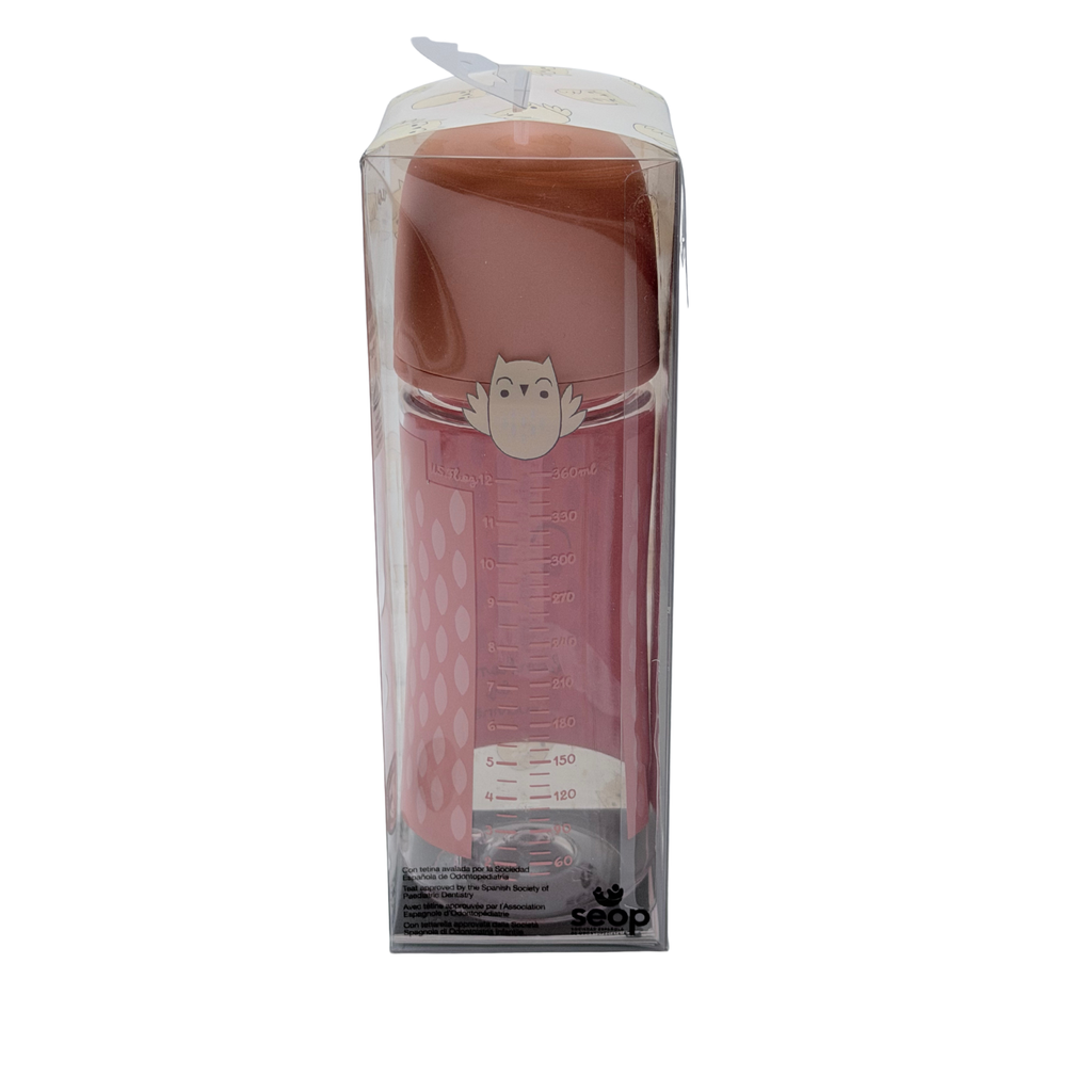 Biberon bébé rose 360 ml avec tétine en silicone – Dès 6 mois