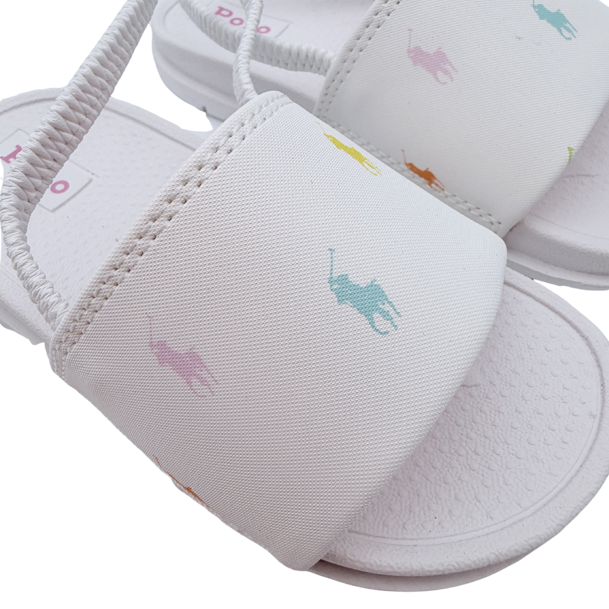 Sandales blanches à motifs multicolores – 25