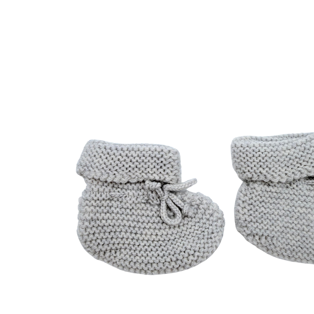 Chaussons bébé gris en maille - 1-3 mois