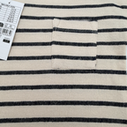 T-shirt bébé rayé beige & noir — 2-4 mois