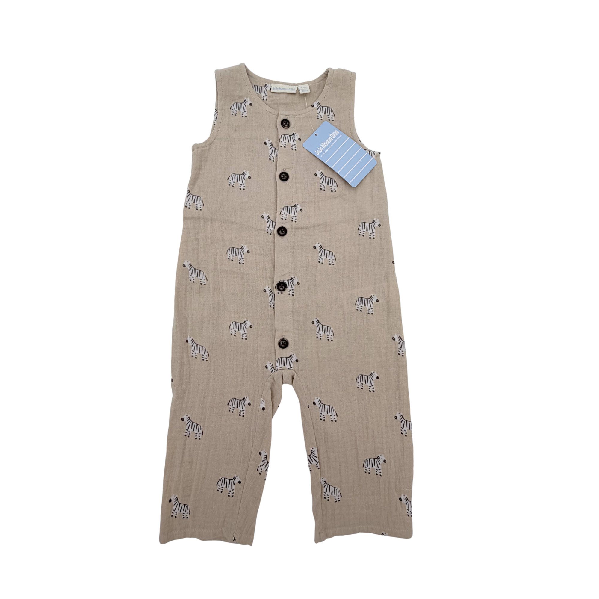 Combinaison sans manches zèbres — 6-12 mois