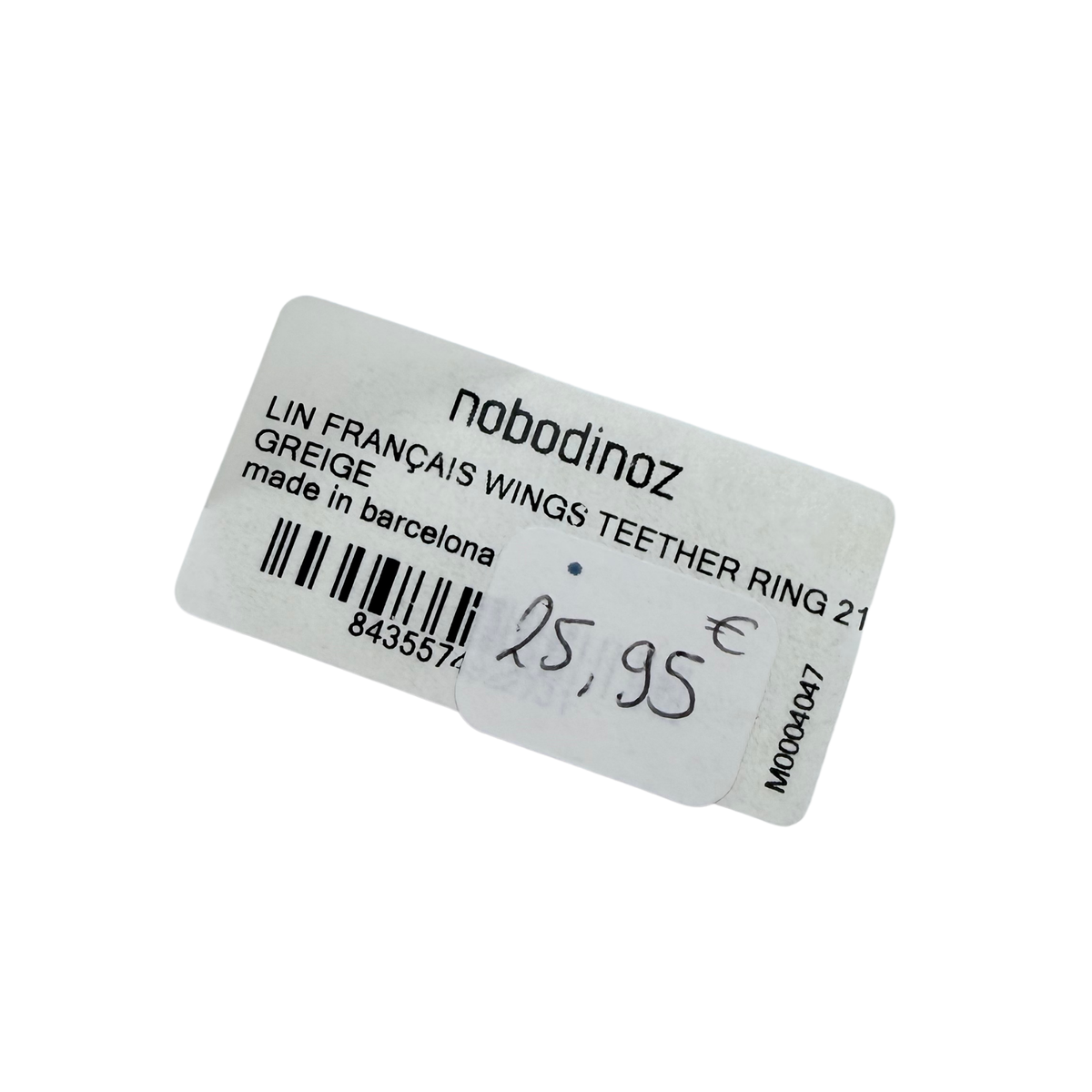 Anneau de dentition en bois et lin français greige