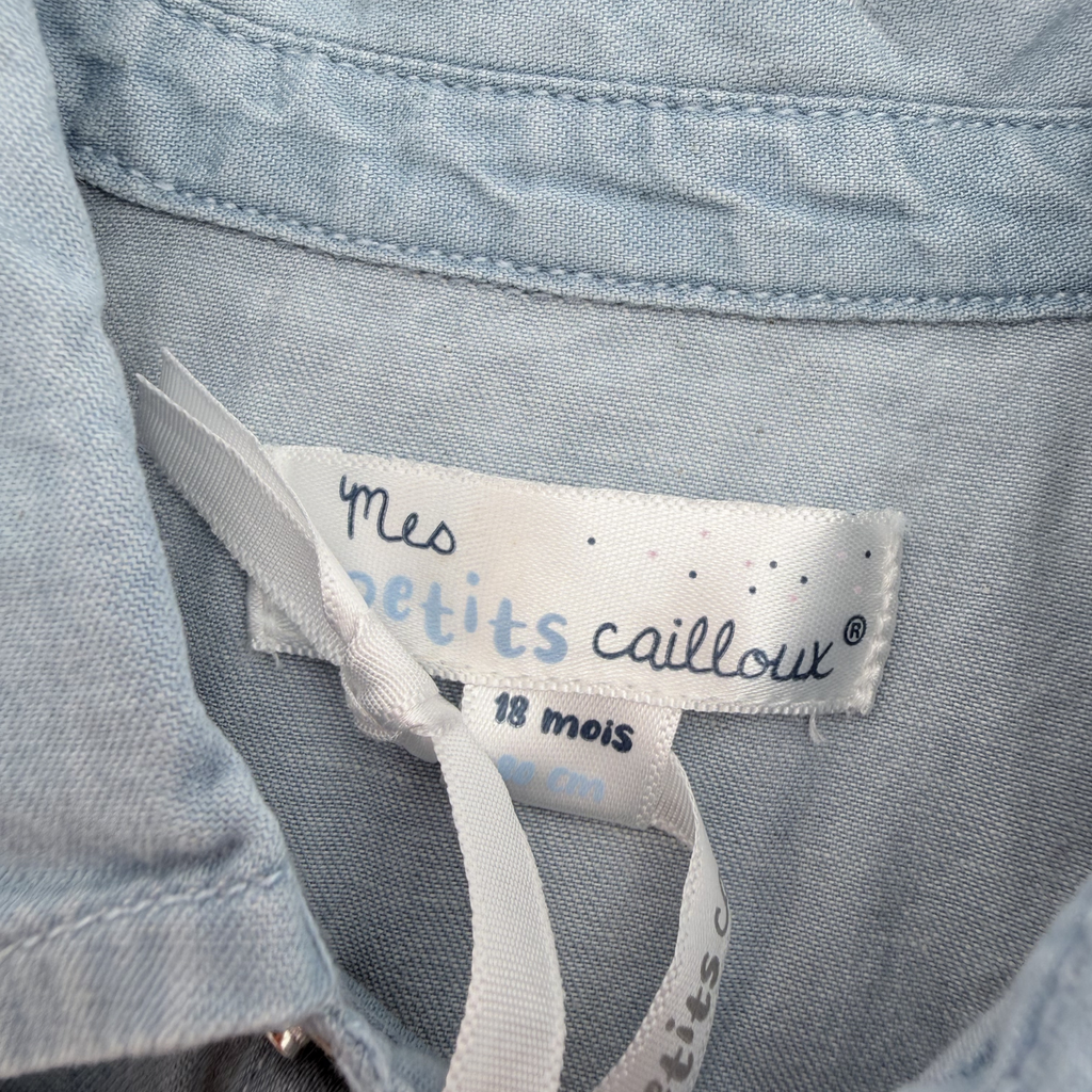 Chemise denim bleu clair — 18 mois