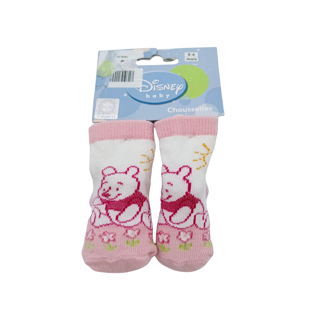Chaussettes Winnie l’Ourson roses – 0-6 mois