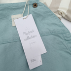 Ensemble salopette et t-shirt rayé vert d'eau - 3 mois