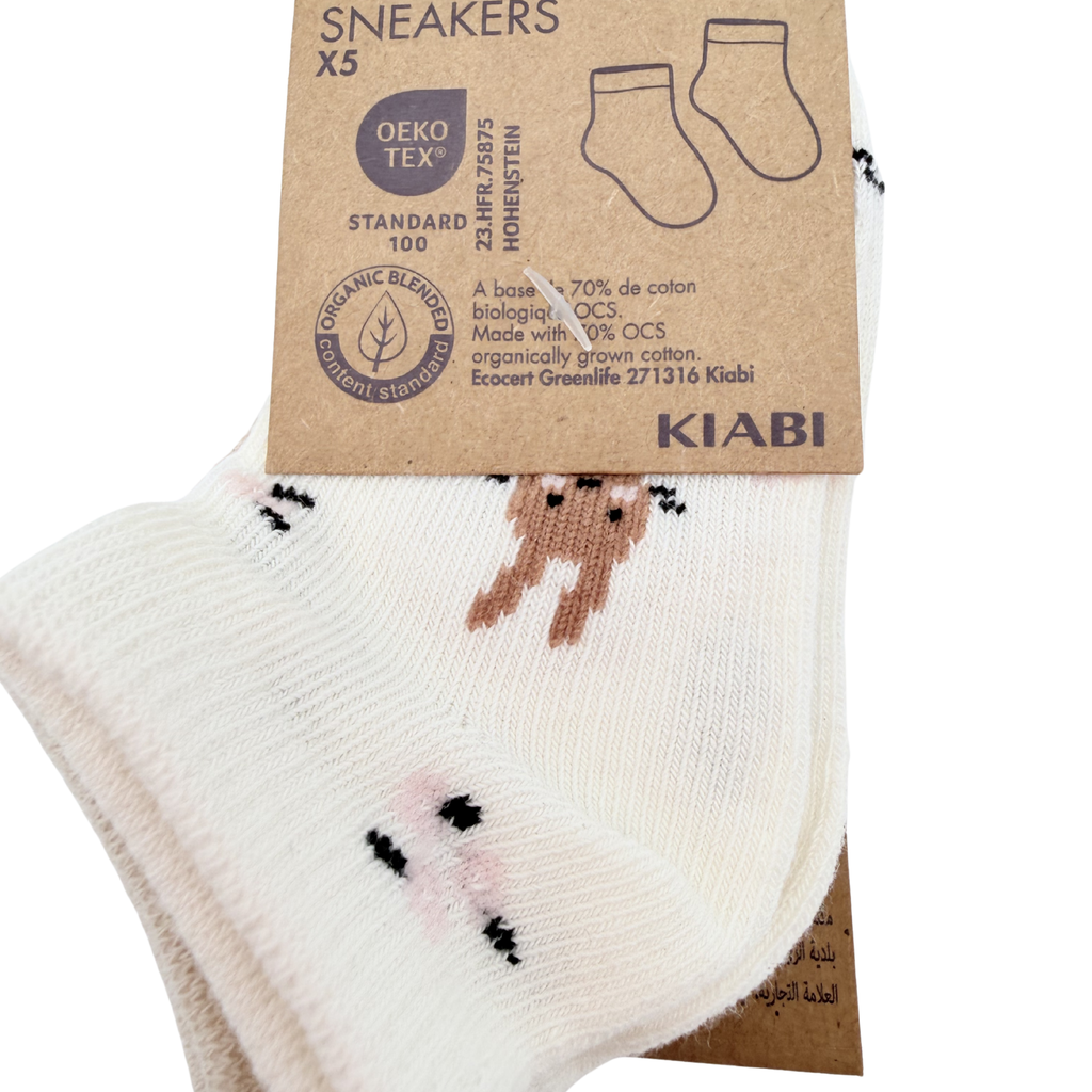 Lot de 5 paires de chaussettes invisibles bébé - 17-19