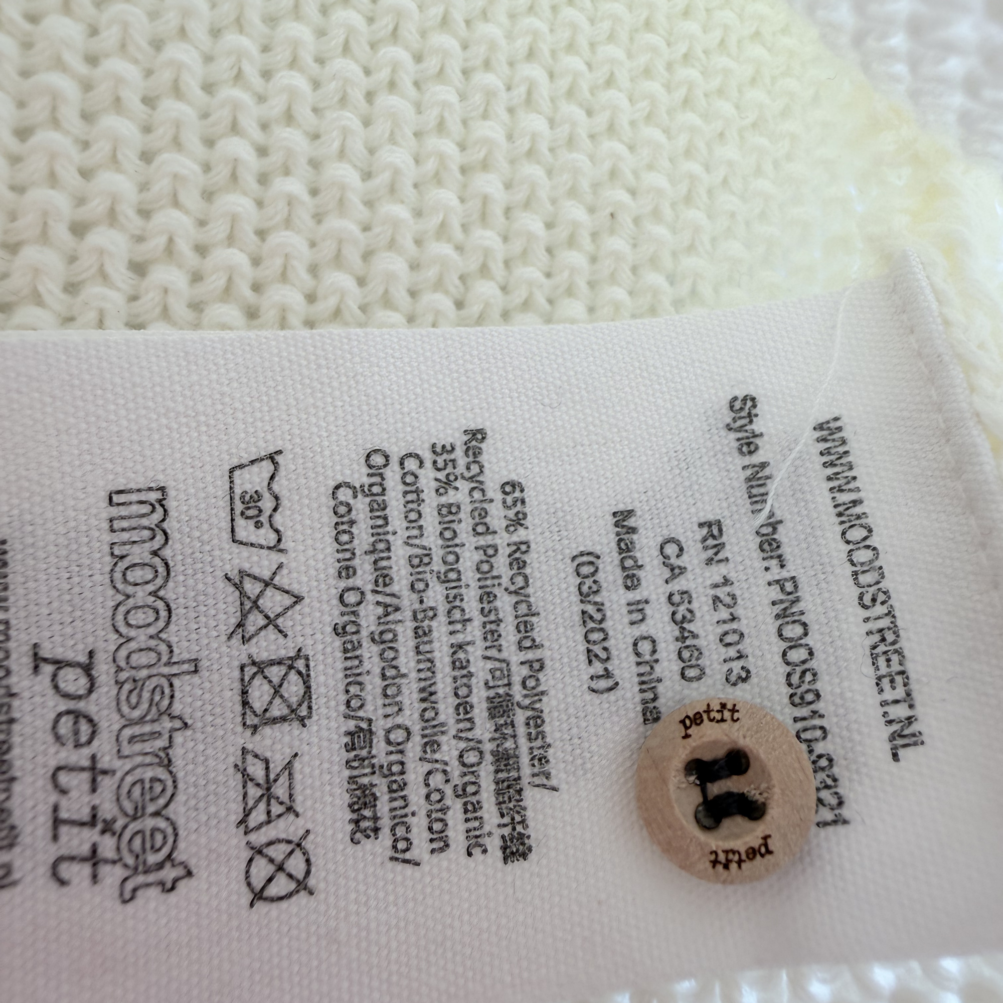 Cardigan bébé écru en maille — 9 mois