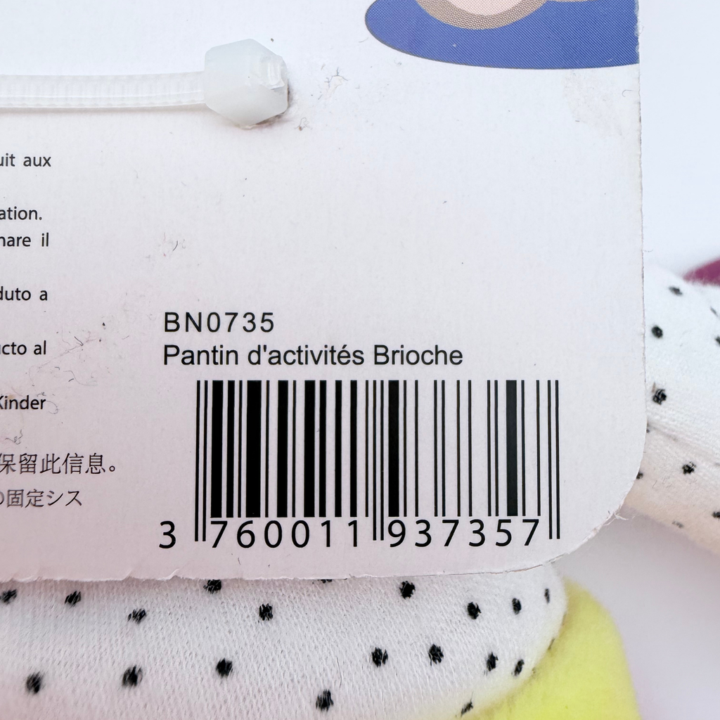 Peluche d'éveil rose avec anneau de dentition