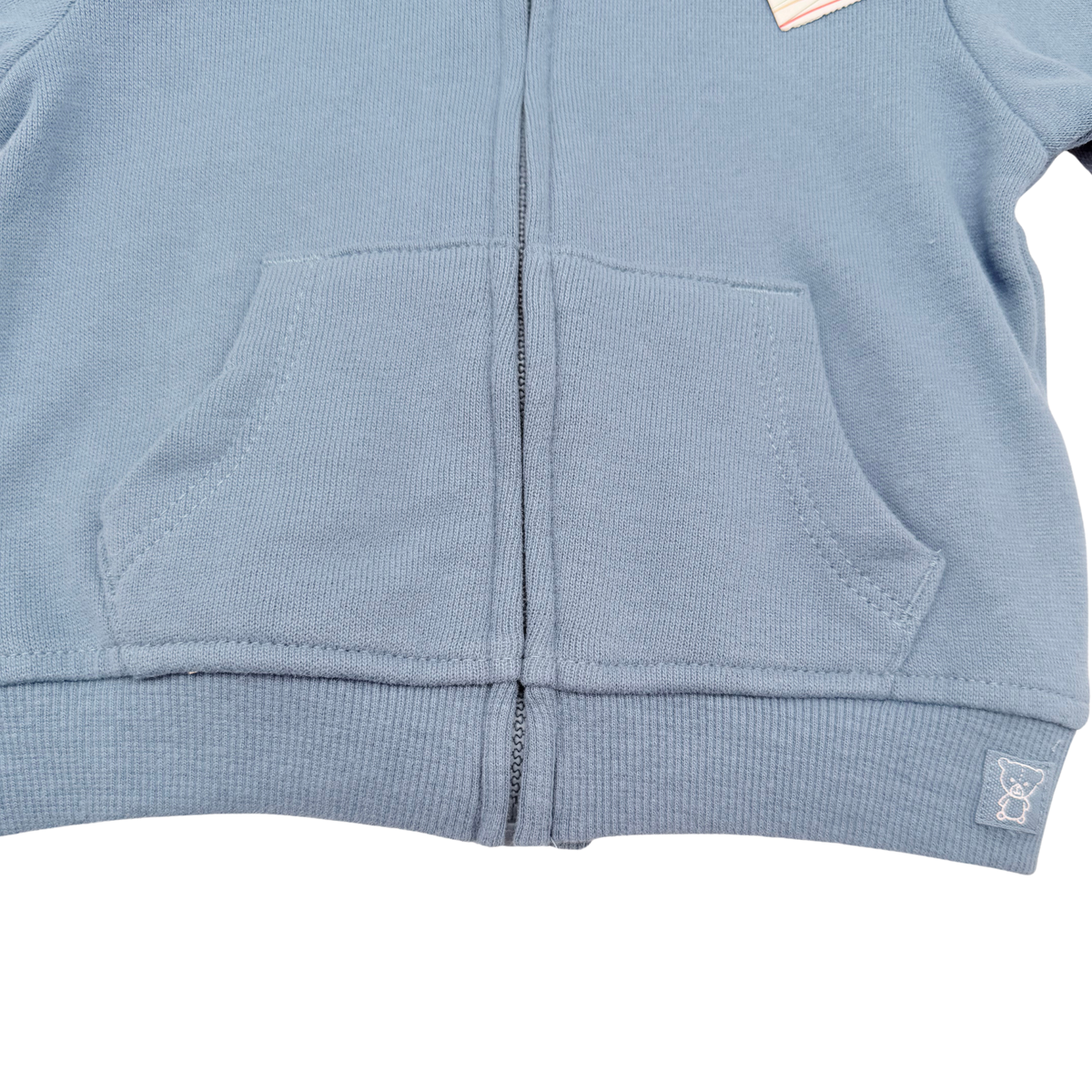 Gilet bleu à capuche zippé - 3 mois
