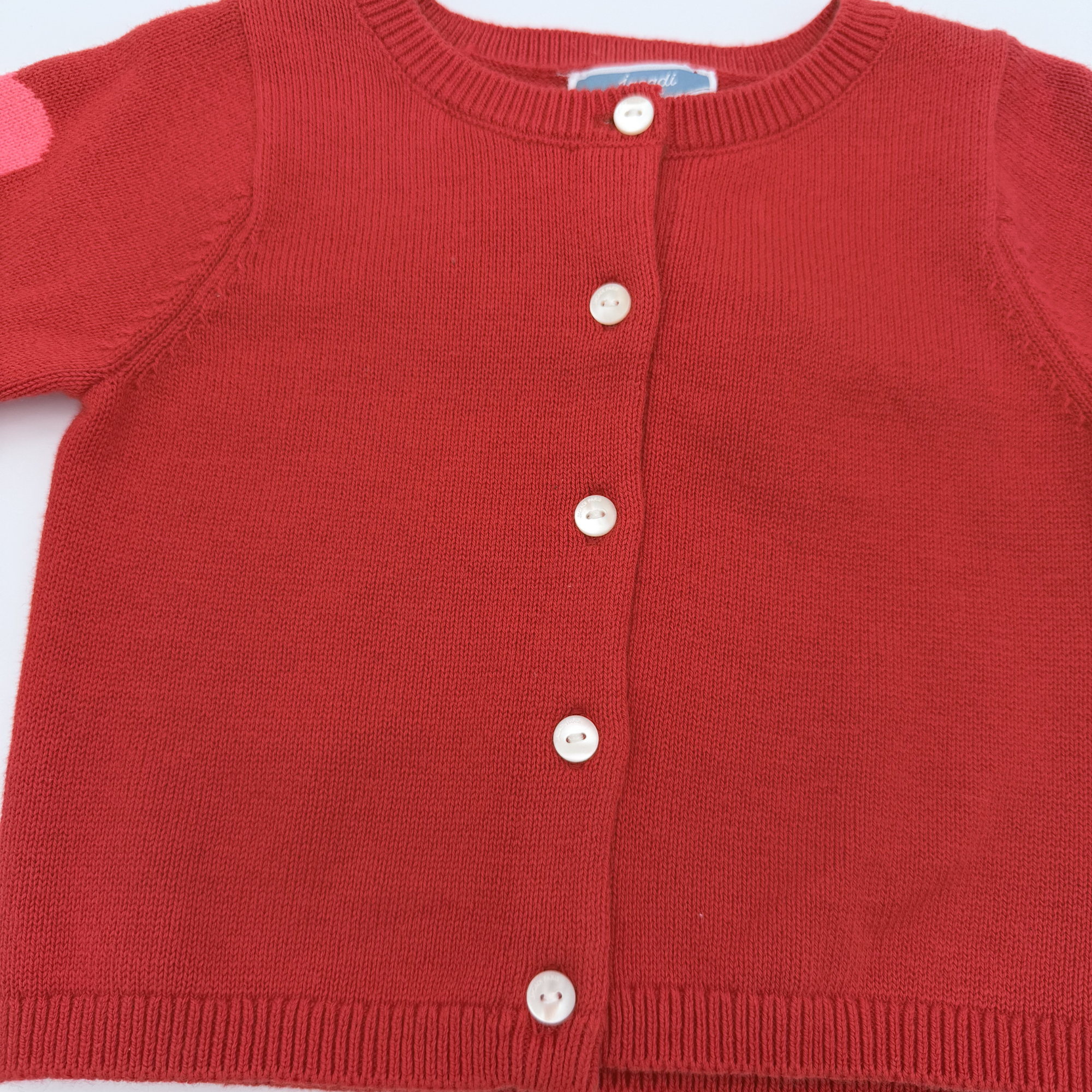Gilet rouge coeur — 12 mois