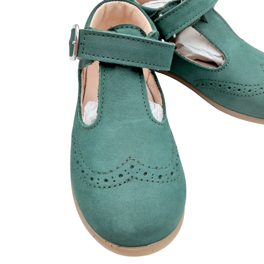 Babies premiers pas en cuir vert - 24