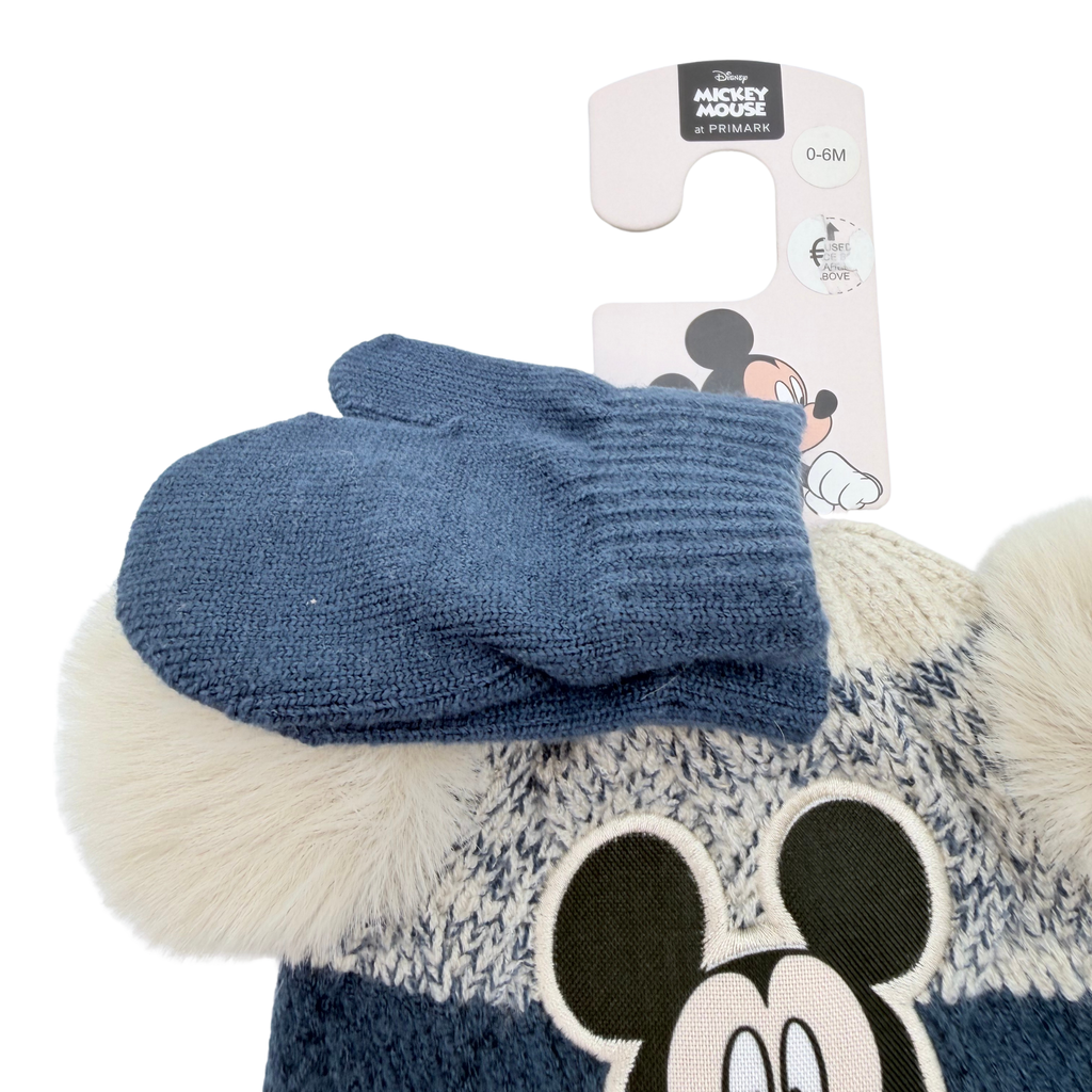 Bonnet Mickey Mouse à pompons – 0-6 mois