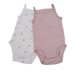 Lot de 2 bodies fines bretelles cerises — 9-12 mois