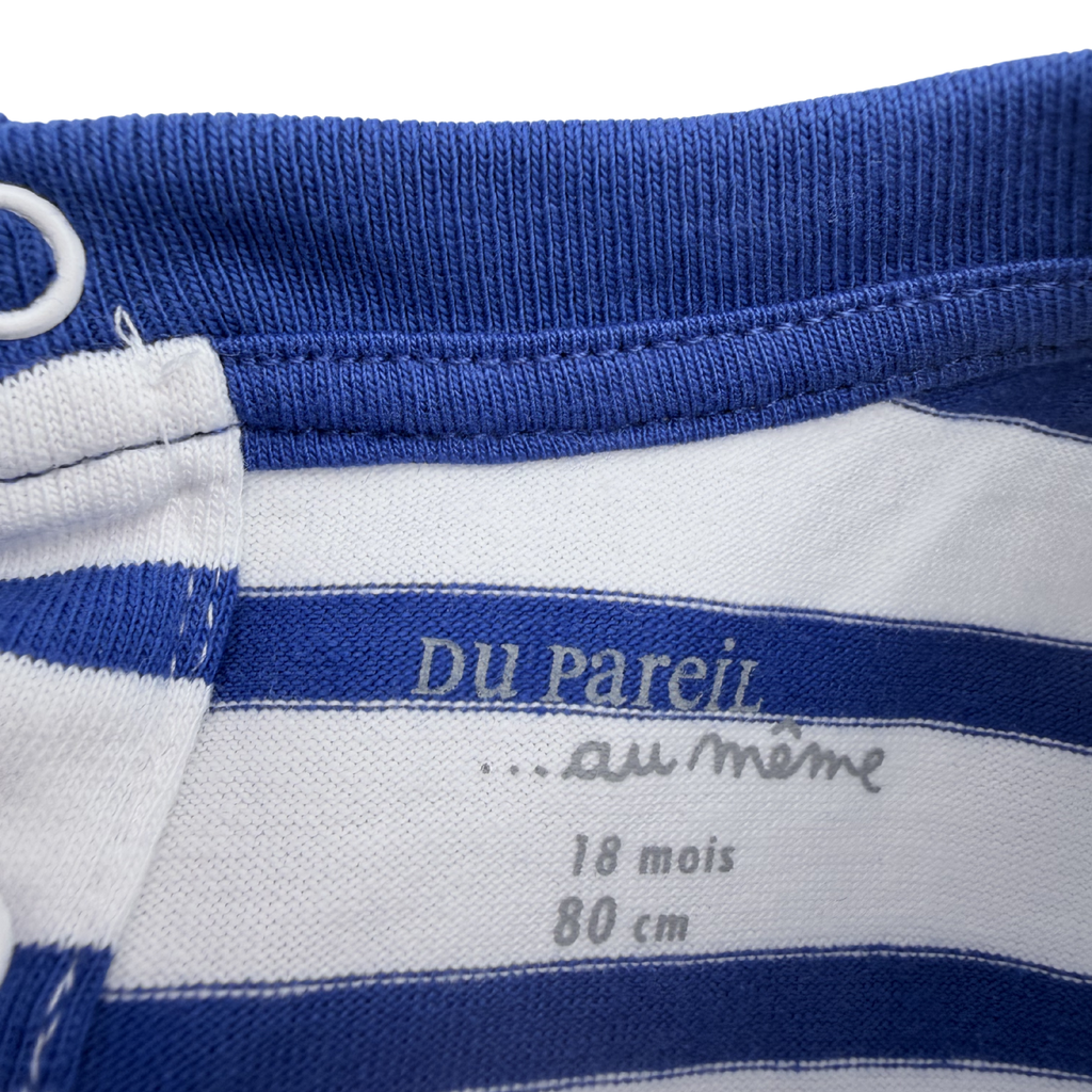 Combishort oiseaux bleu et blanc — 18 mois