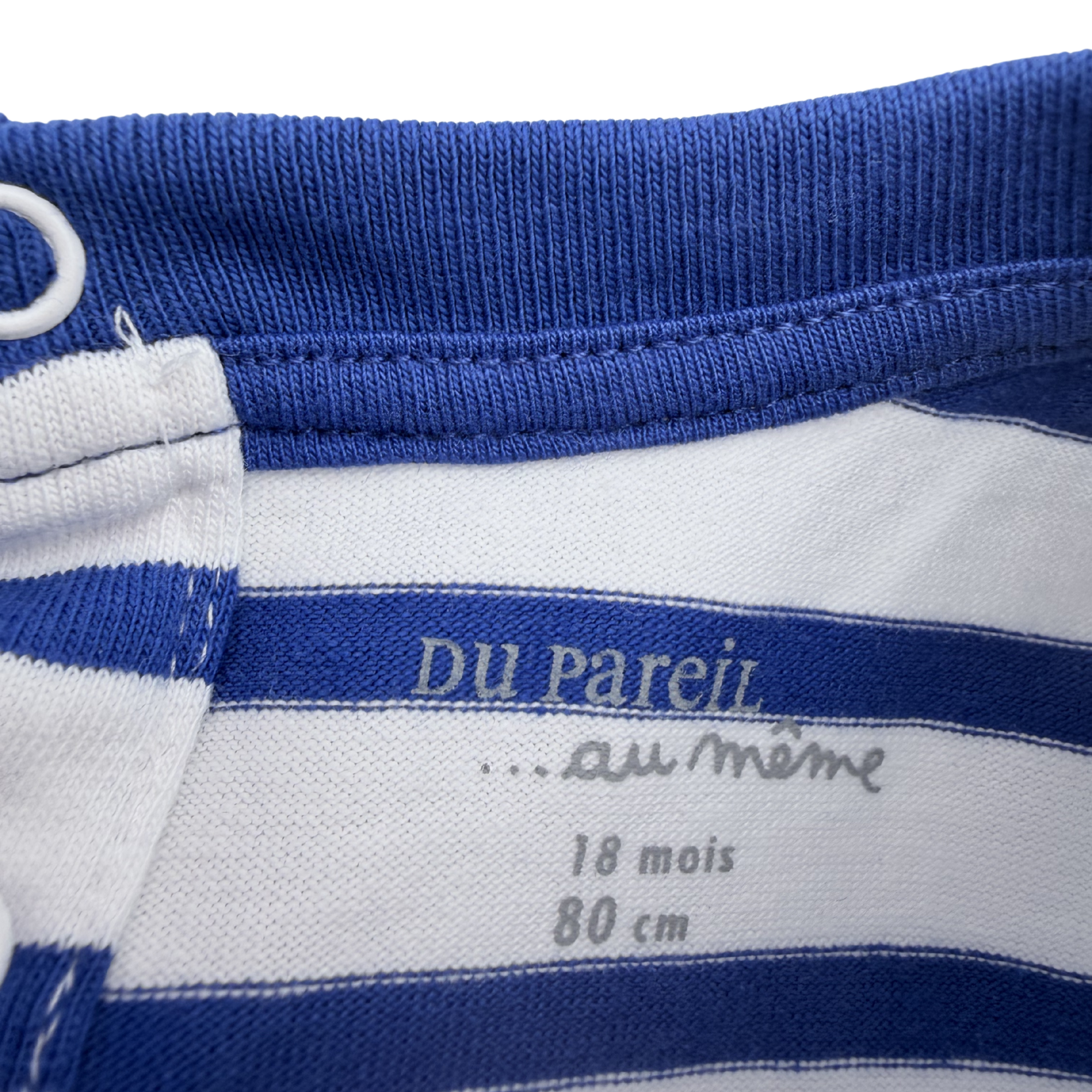 Combishort oiseaux bleu et blanc — 18 mois