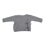 Gilet bébé gris maille nouée — 6 mois