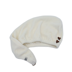 Serviette turban cheveux en éponge bambou — Lait