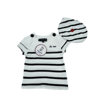 Marinière blanche et noire avec béret assorti — 6 mois