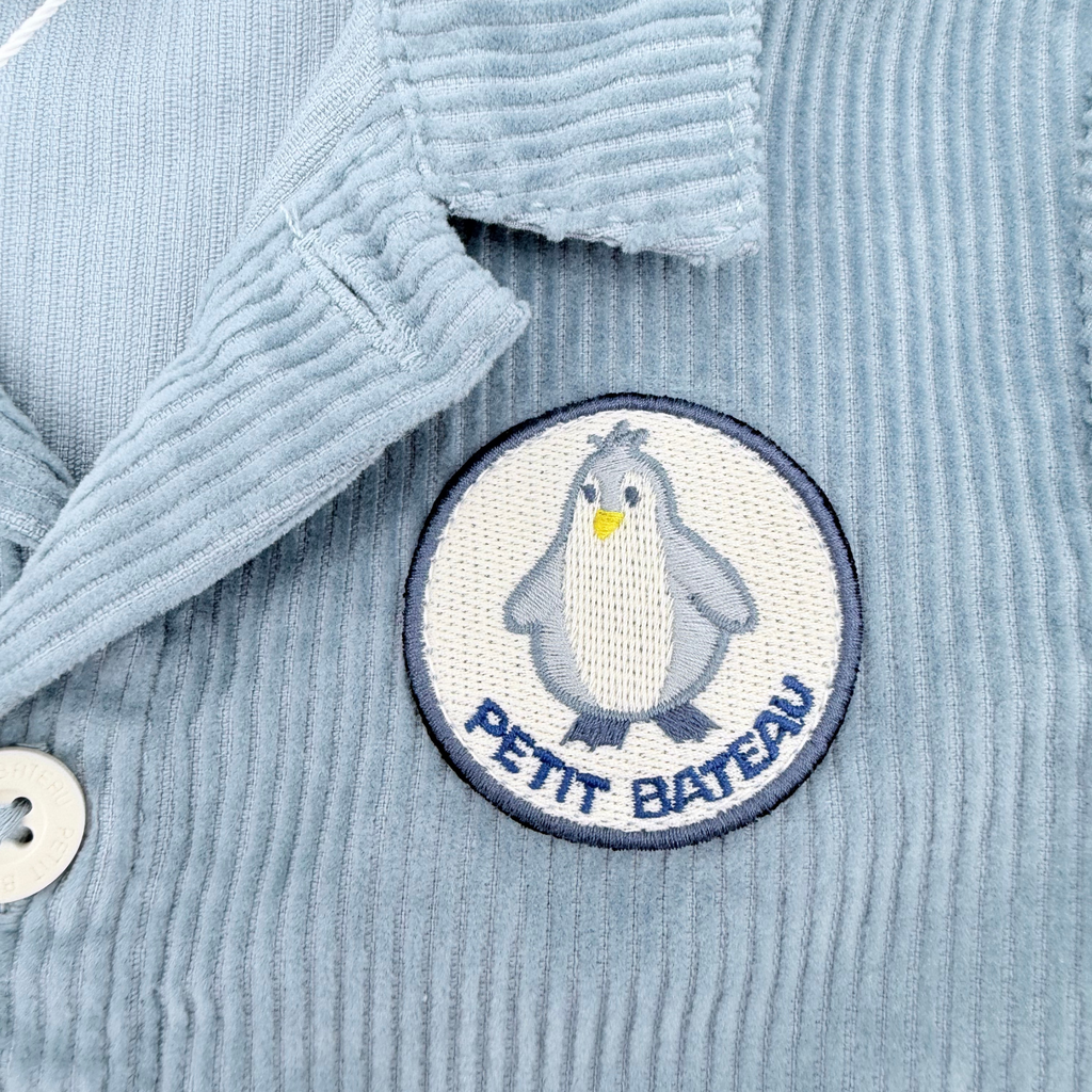 Combinaison bébé en velours côtelé bleu - 12 mois