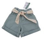 Short vert d’eau avec ceinture à nouer — 2 ans