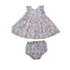 Ensemble robe fleurie et bloomer — 24 mois