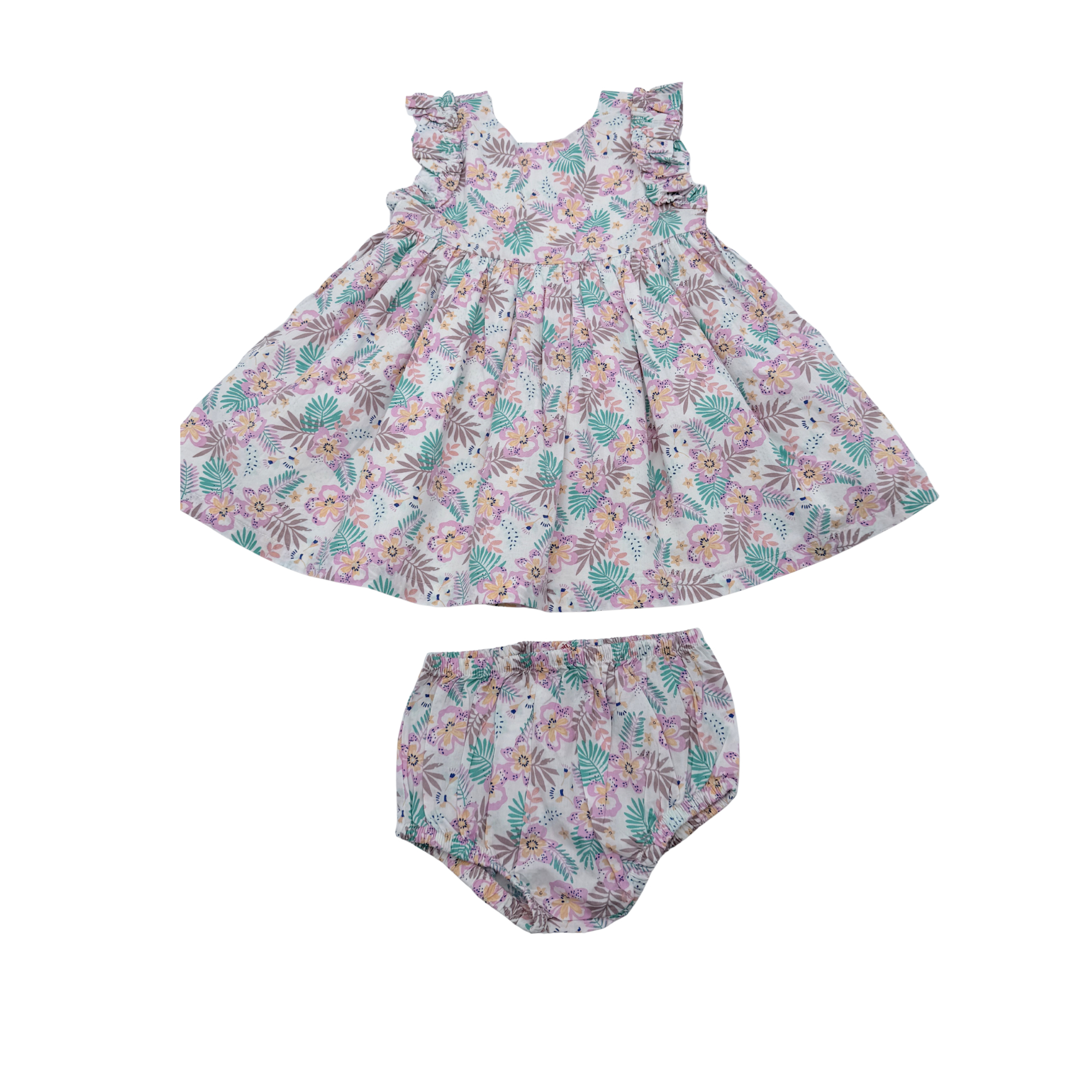 Ensemble robe fleurie et bloomer — 24 mois