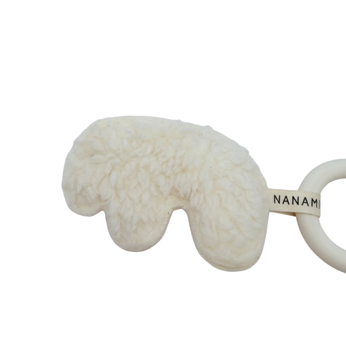 Anneau de dentition bébé écru en forme d'ours polaire