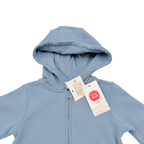 Gilet bleu à capuche zippé - 3 mois
