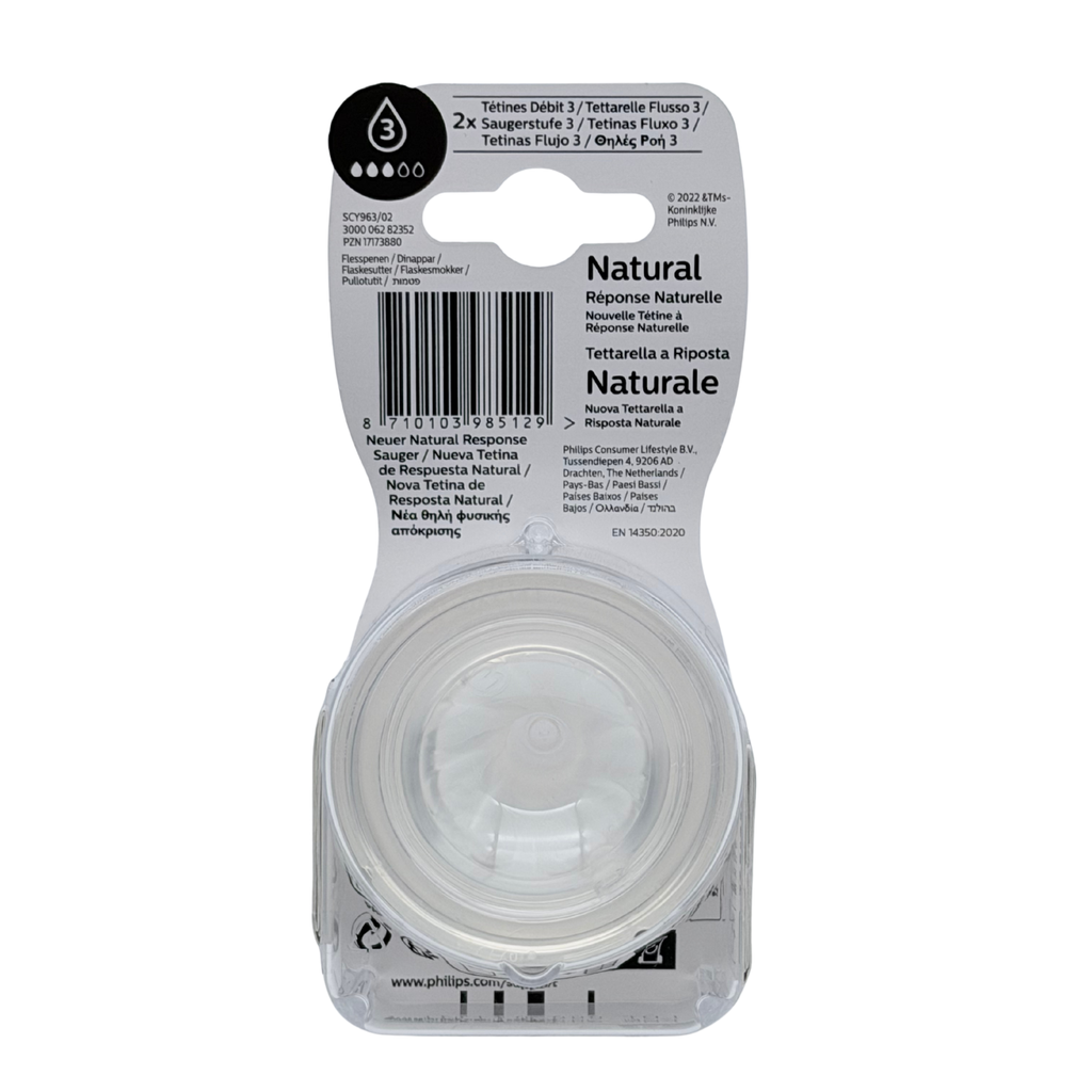 Lot de 2 tétines Natural Response débit 3 – Dès 1 mois