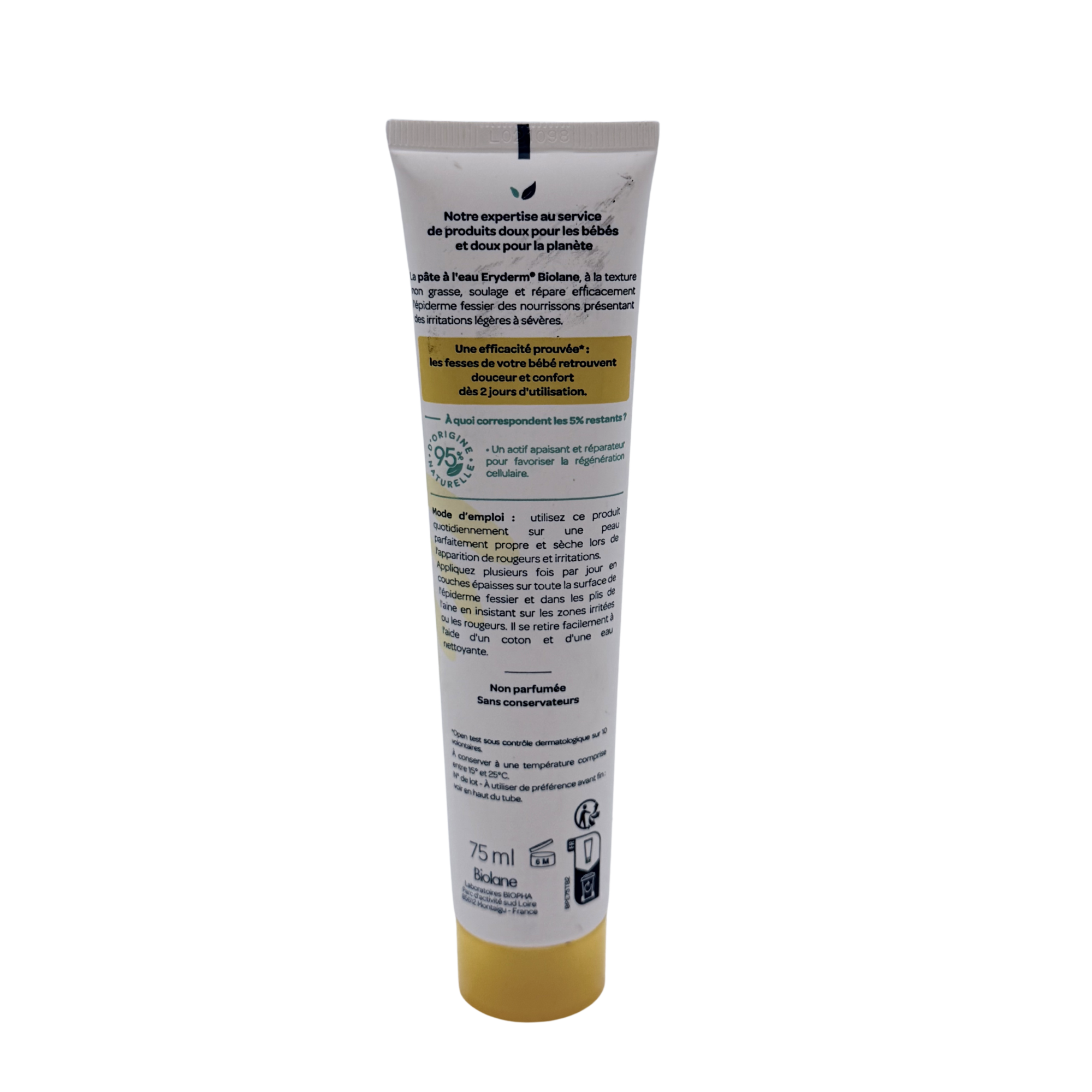 Pâte à l’eau Eryderm — 75 ml