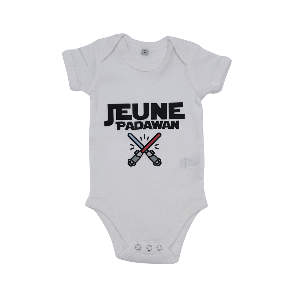 Body bébé blanc “Jeune Padawan” — 3-6 mois
