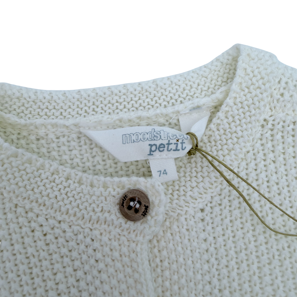Cardigan bébé écru en maille — 9 mois