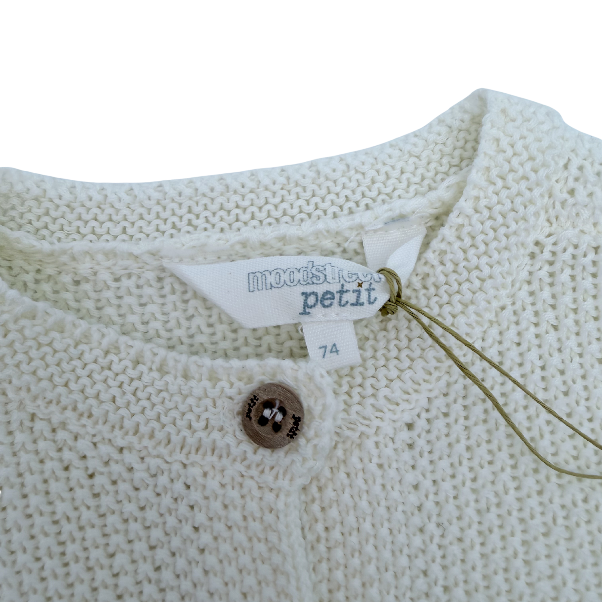 Cardigan bébé écru en maille — 9 mois