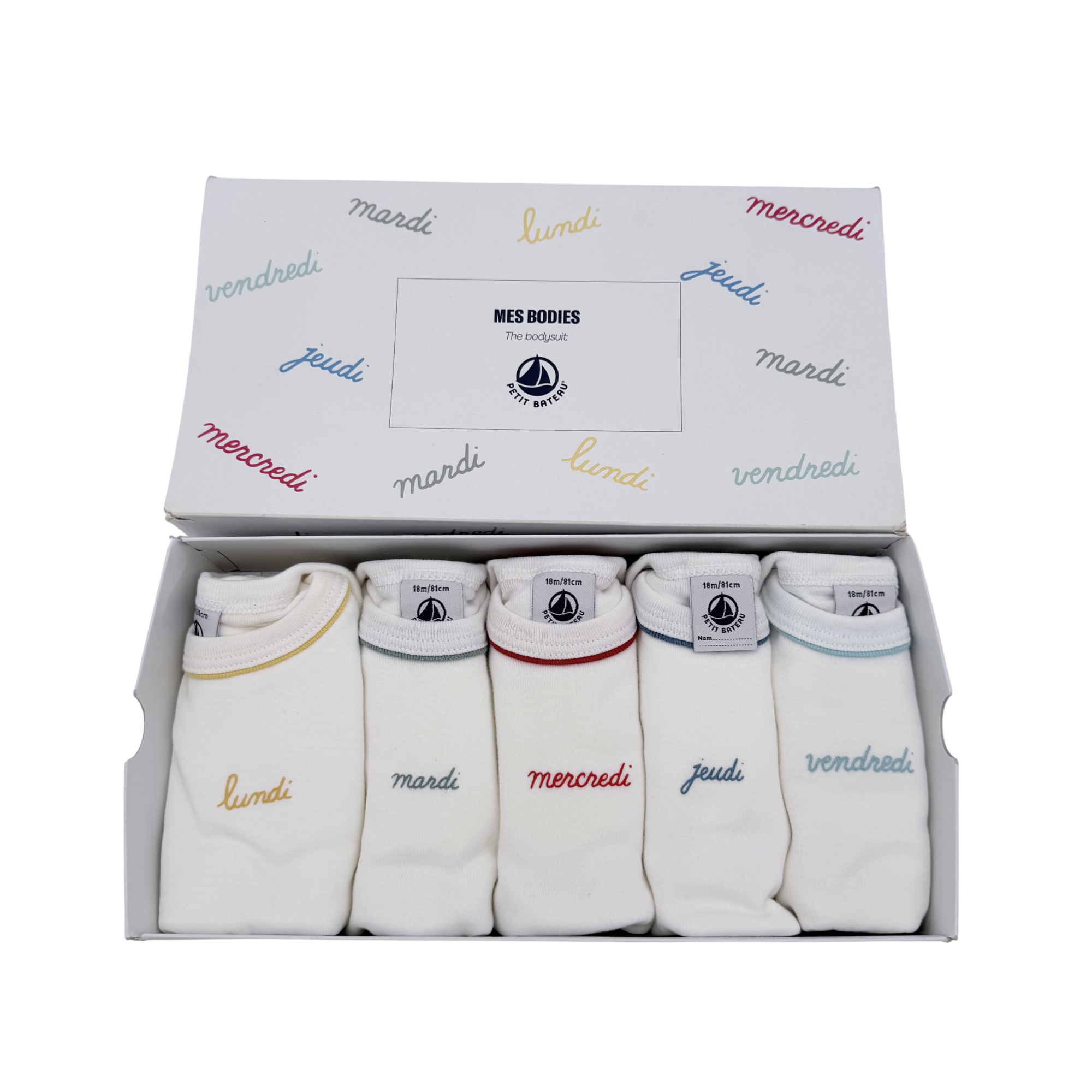 Coffret de bodies jours de la semaine — 18 mois