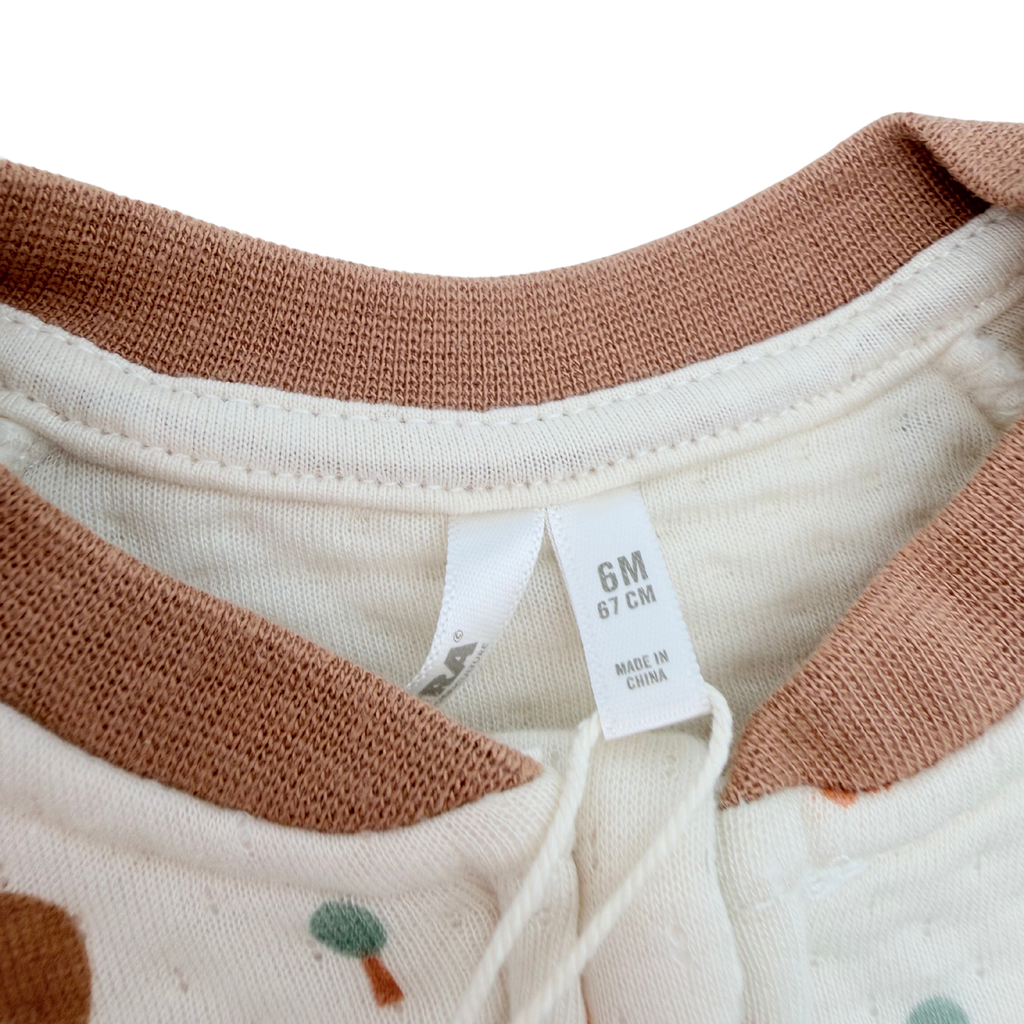 Pyjama bébé matelassé écru motif ours - 6 mois