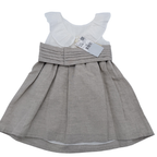 Robe bébé bi-matière beige & écru — 18-24 mois