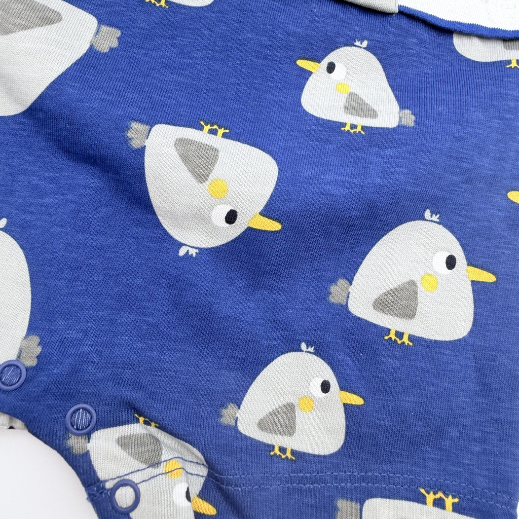Combishort oiseaux bleu et blanc — 18 mois