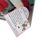 Peluche lutin farceur de Noël avec boîte décorative
