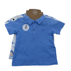 Lot de 2 t-shirts manches courtes bleu imprimé marin — 3 mois