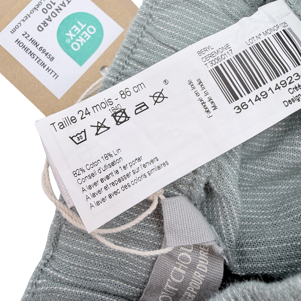Pantalon vert sauge – 24 mois