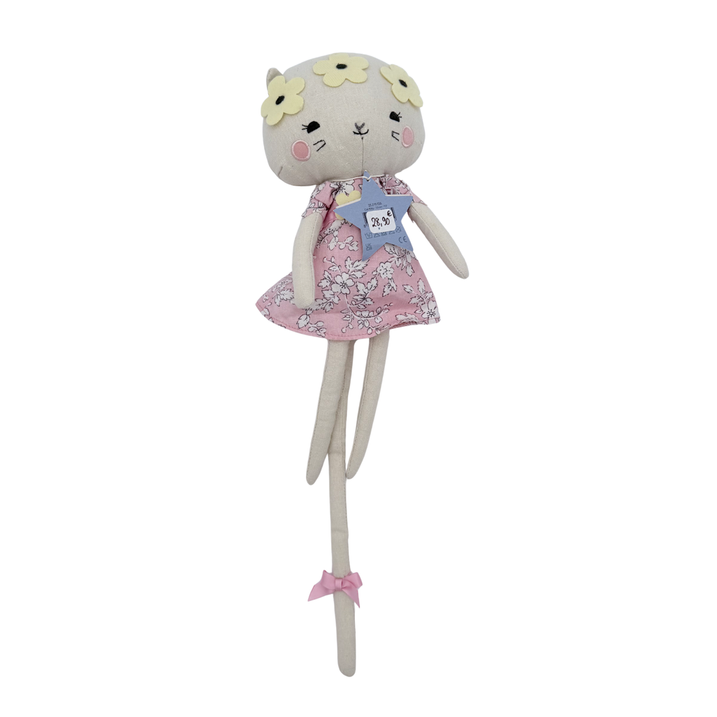 Peluche chat fleurie —33 cm