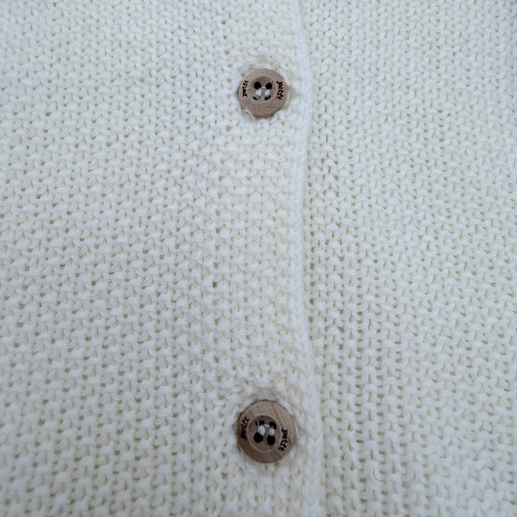 Cardigan bébé écru en maille — 9 mois